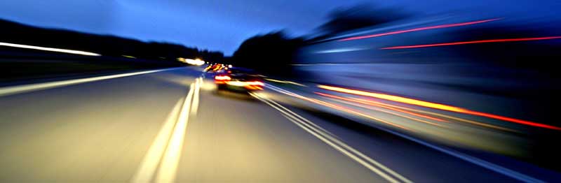 blurred cars at night